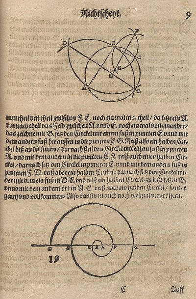 Construction of a Circle Through Three Given Points by Albrecht Dürer